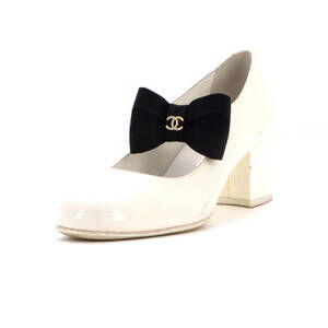 Chanel Women's CC Bow Mary Jane Pumps Patent